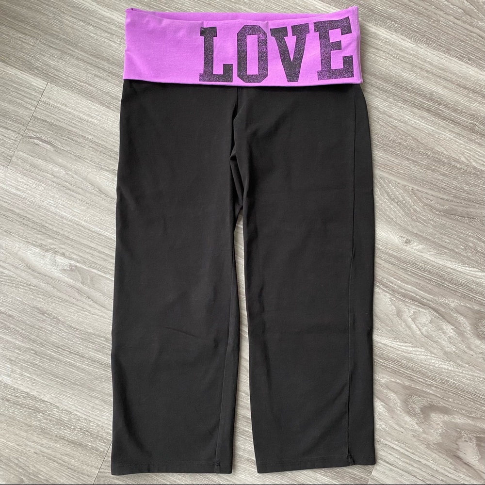 Victoria’s Secret PINK black cropped leggings Small